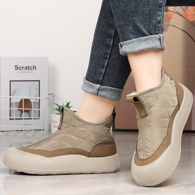 Women's High-Top Cotton Snow Boots - Thickened Velvet, Cold-Proof, Warm, Fashionable Winter Footwear