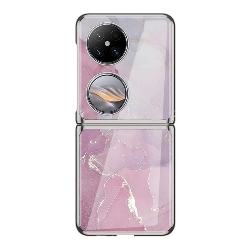 Premium Electroplated Glass Phone Case Pocket 2 With Marble Crack Design Hard Shell Cover