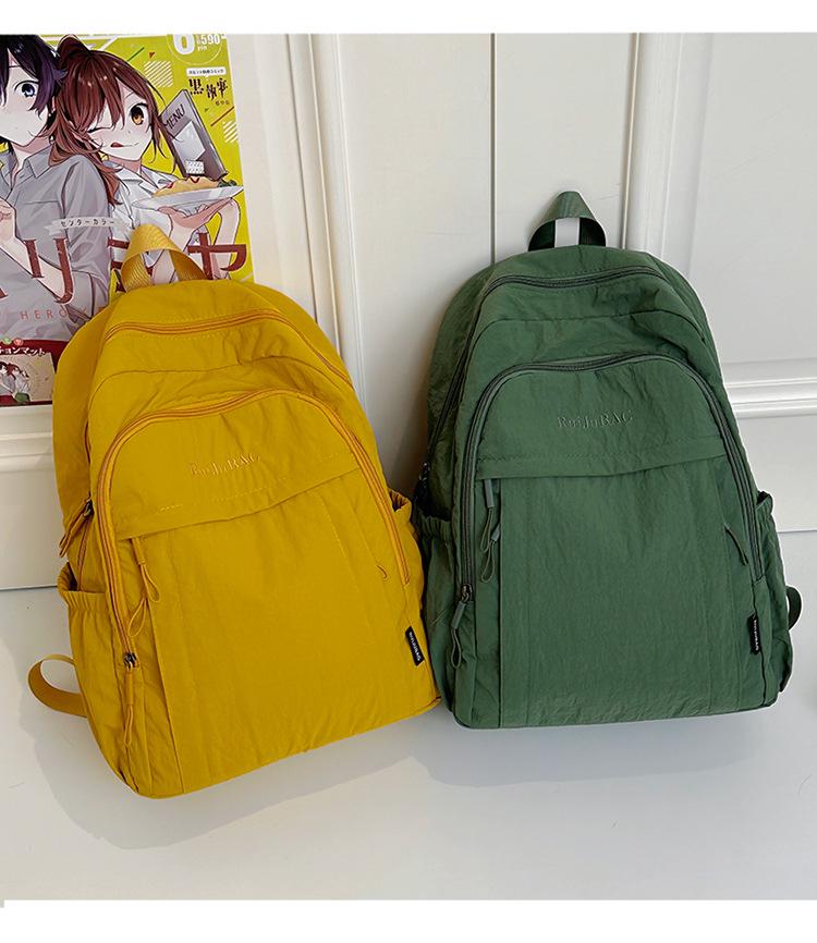 Rucksack mit großem Fassungsvermögen und einfarbig für Studentinnen, leichte Laptop- und Campustasche im japanischen und koreanischen Stil