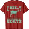 Easily Distracted By Goats Graphic TShirt Mens Casual Short Sleeve Crew Neck Tee