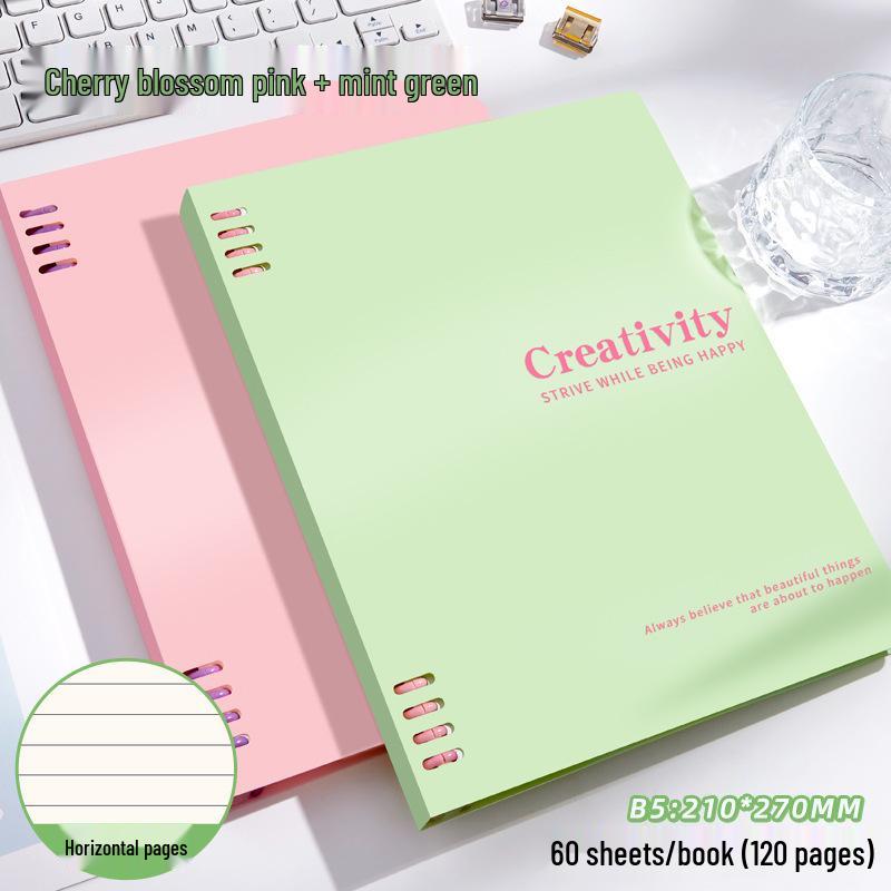 Morandi Color-Blocked B5 Notebook: Vibrant Design, Thick Pages, Versatile for Students