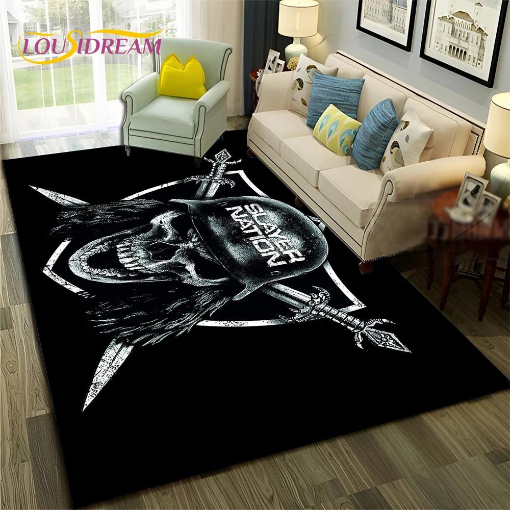 Heavy Metal Band Slayer Rock Carpet Rug for Home Living Room Bedroom Sofa Doormat Decor,kids Play Area Rug Non-slip Floor Mat