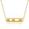 18K Colorfast Titanium Steel Necklace & Bracelet Set with Geometric Oval Frame and Zircon Pendant