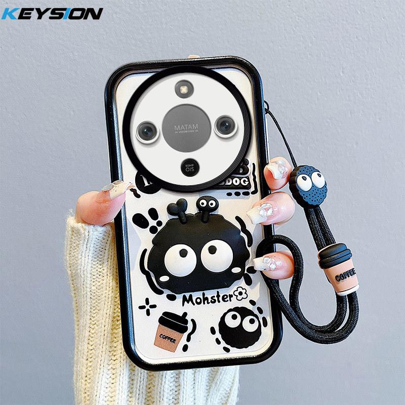 

KEYSION Противоударный чехол для HONOR X9d 5G со шнурком Мягкий силиконовый милый 3D мультяшный чехол для телефона-куклы для Honor Magic 8 Lite 5G for Honor X9d