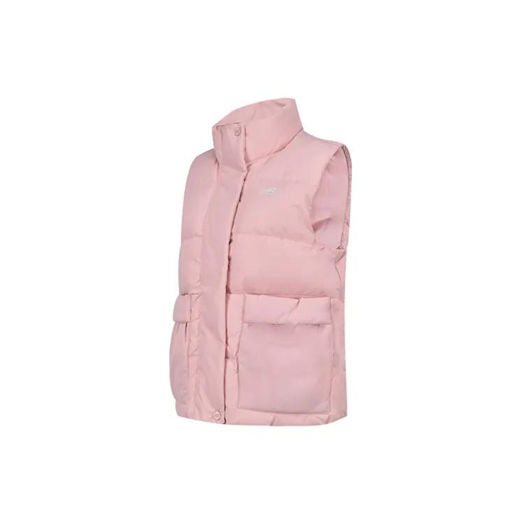 New Balance Down Vests Women's Pink Stand Collar Moderate Other (Unisex) Down Vests NJA4E012 PKZ