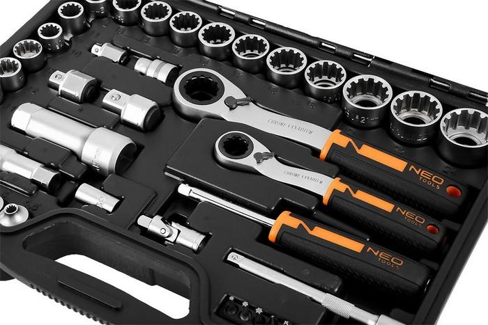 Pass-Through Socket Set 1/4' + 3/8', 46 Pcs - T N10-019