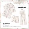 Sweetheart Kitten Pajamas Women'S Summer Cloud Cotton Short-Sleeved Cartoon Three-Piece Set Cute Girl Loungewear