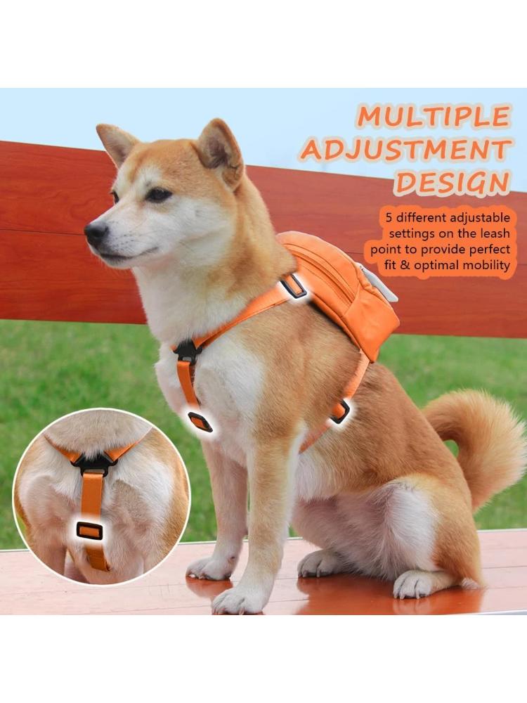 Cute Adjustable Pet Backpack with Harness Leashes Outdoor Travel Portable Dog Training Treat Pouch Pet Puppy Snack Storage Bags