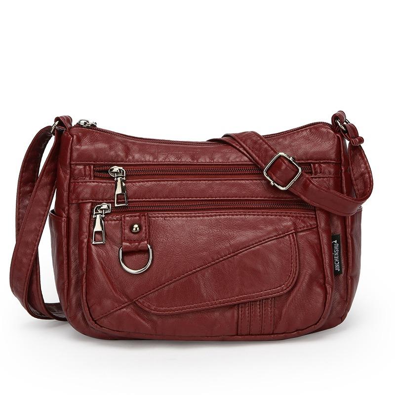 Large Capacity Single Shoulder Lightweight Soft Leather Crossbody Bag