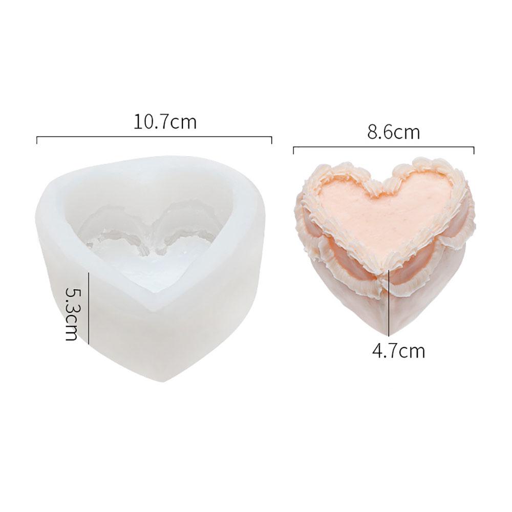 For Fun Heart Cake Shaped Candle Silicone Mold DIY Handmade Soap Plaster Aromatherapy Candle Cake Decoration Mold Gift Making