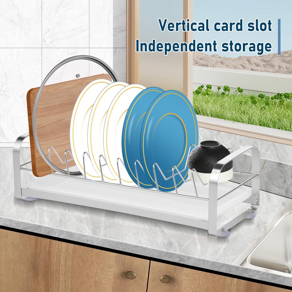 Kitchen Drying Rack Small Dish Drying Rack Stainless Steel Small Bowl Drainer Compact Kitchen Counter Dish Drainer with Tray
