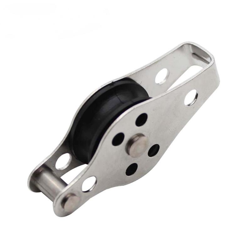 1Pcs 60Mm Blocks Rope Pulley 304/316 Stainless Steel 608 Pulley Nylon Sheave Single Lashing Eye For 2Mm To 8Mm Rope