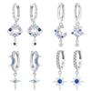 Orstarry S925 Silver Earrings Blue Starry Star Moon Earrings For Women Birthday Gift Fashion Trend Silver Jewelry