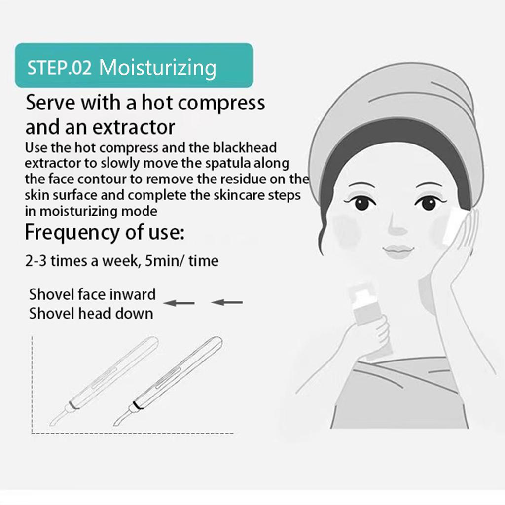 Ultrasonic Skin Scraper Electric Blackhead Shovel Beauty Scrubber Low Noise Sonic Vibration Pore