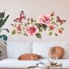 Pink Floral Wall Sticker Self Adhesive for Home Decor Bedroom Living Room Entrance