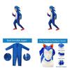 Blue Sonic Onesie With Gloves And Headgear For Kids Costume