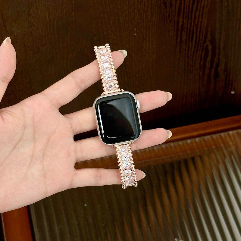 Jewelry Diamond Metal Watch Strap for Apple Watch Bands 49 46 45 44 42 41 40 38mm Bangle Dressy Wristband Bracelet for iWatch