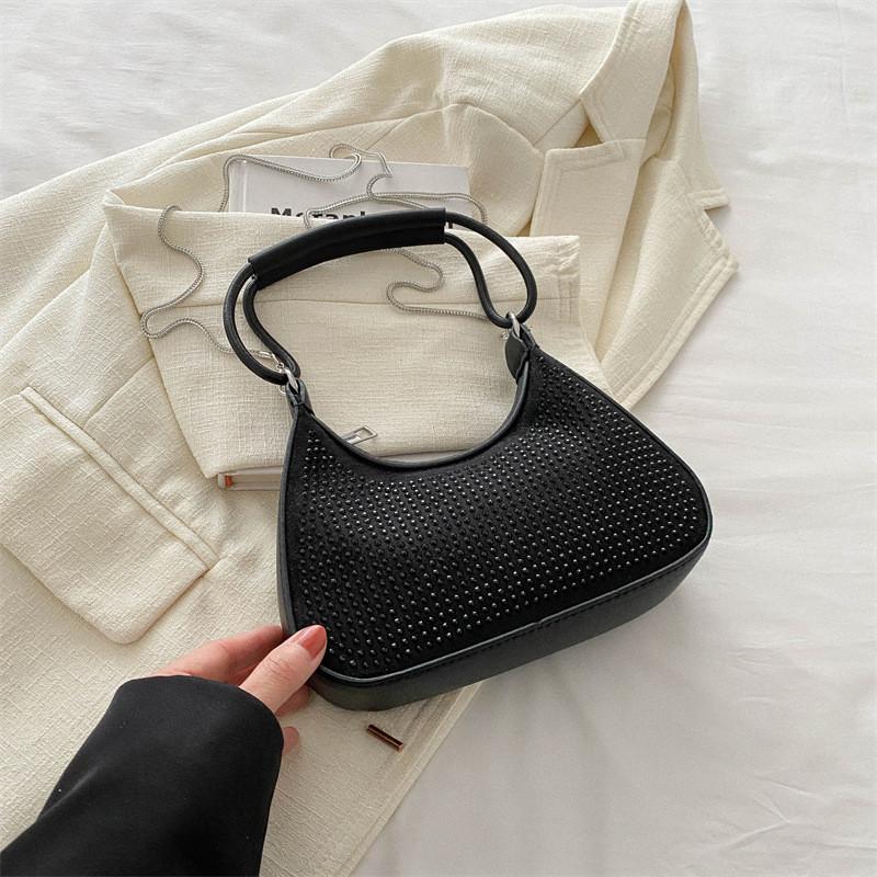 Stylish Fashionable Rhinestone Single Shoulder Bag Elegant Trendy Crossbody Purse For Women