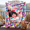 Manta de Franela Cleo & Cuquín, Texto Personalizado con Nombre, Manta Suave y Cálida de Felpa para Regalo