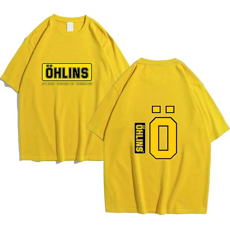 New Men's Unique Ohlins Sports Racing T-Shirt Pure Cotton Casual Shock Ohlins RXF34 M.2 Men's Comfortable and Popular Tee