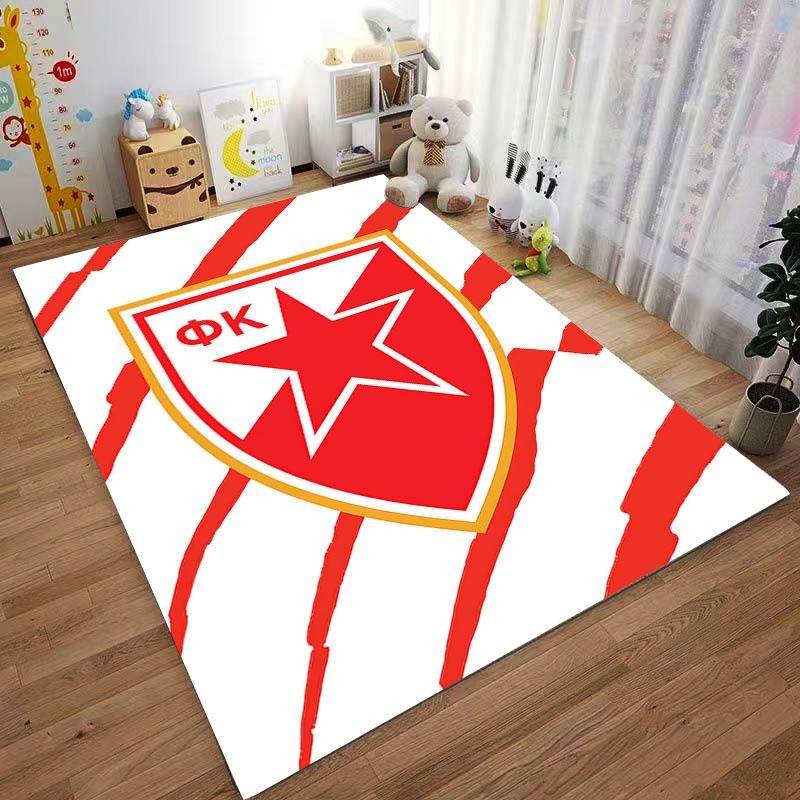 Red Star Shield Pattern Carpet suitable as a non-slip mat for the living room or bedroom sofa