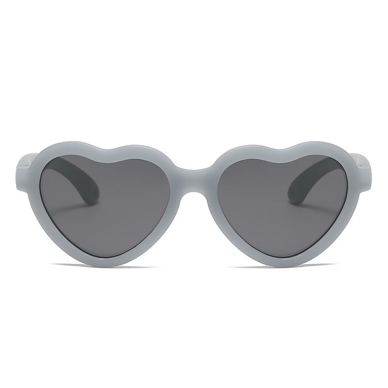 2025 Heart-Shaped Polarized Color-Changing Silicone Sunglasses for Kids Ages 3-6