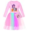 Grup Kpop vânător de vrăjitoare fete la modă stea rochie dantelă curcubeu