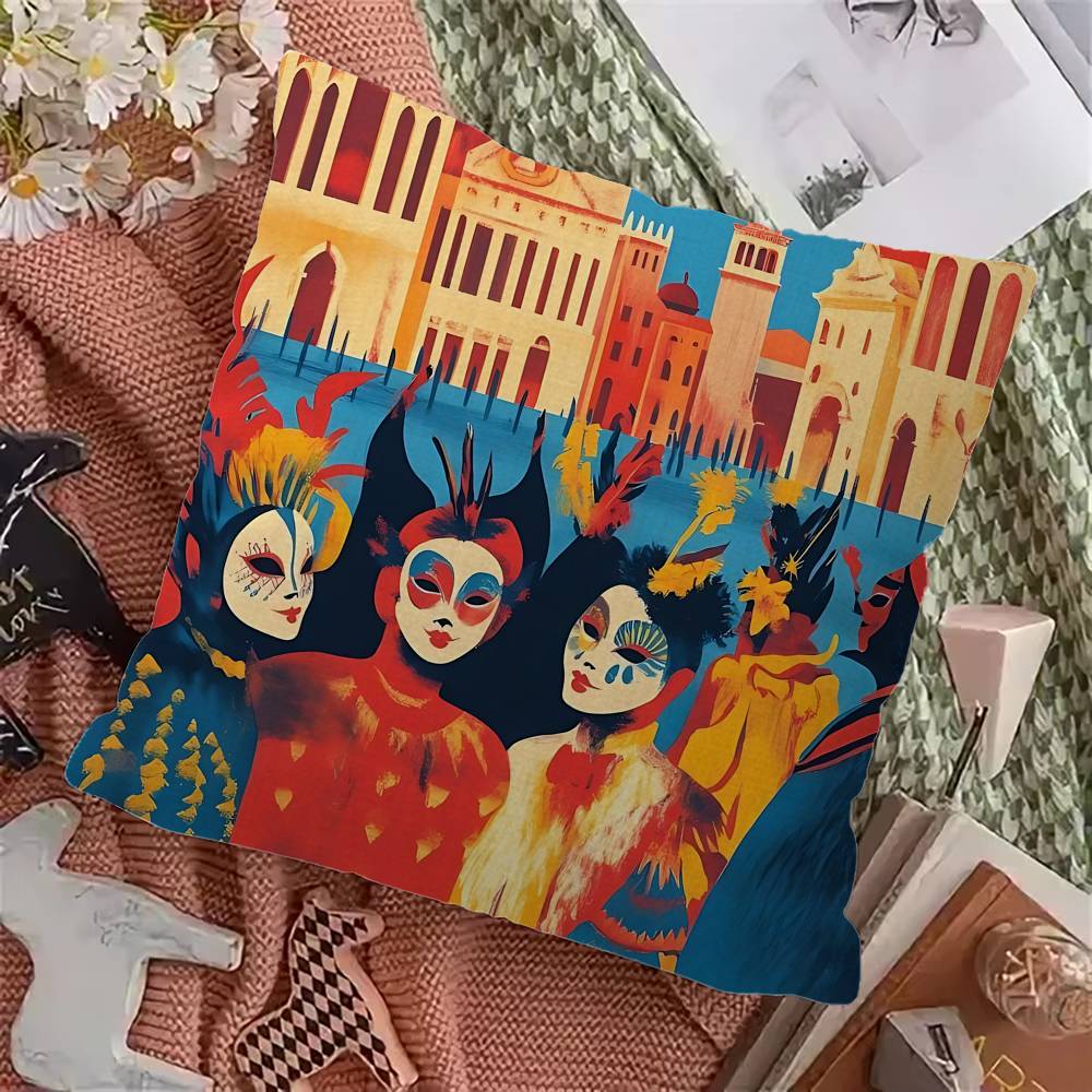 Popular Festival Carnival Cushion Cover Car Throw Pillow Case For Sofa Car Christmas Gift 40x40cm 45x45cm