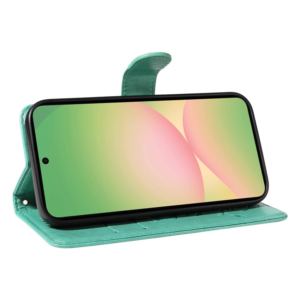 For Samsung Galaxy A57 5G PU Leather Cases Flower Pattern Wallet Stand Phone Cover with Strap