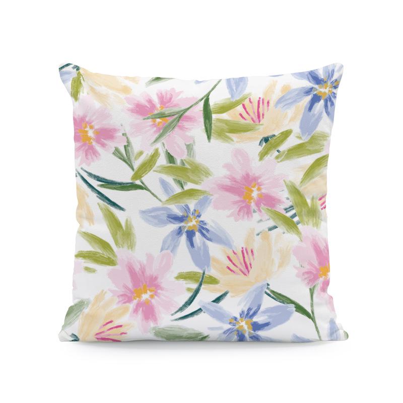 18x18 Watercolor Floral & Butterfly Pillow Cover for Spring/Summer Farmhouse Decor