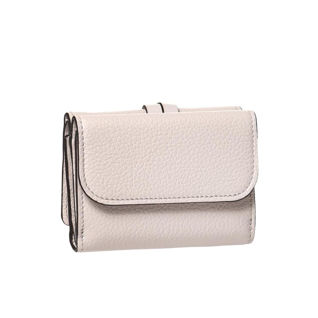 Chloe Alphabet Leather Mini Trifold Wallet in Wild (CHC21WP946 F57) Gray, Women's [Brand Name] [Used]
