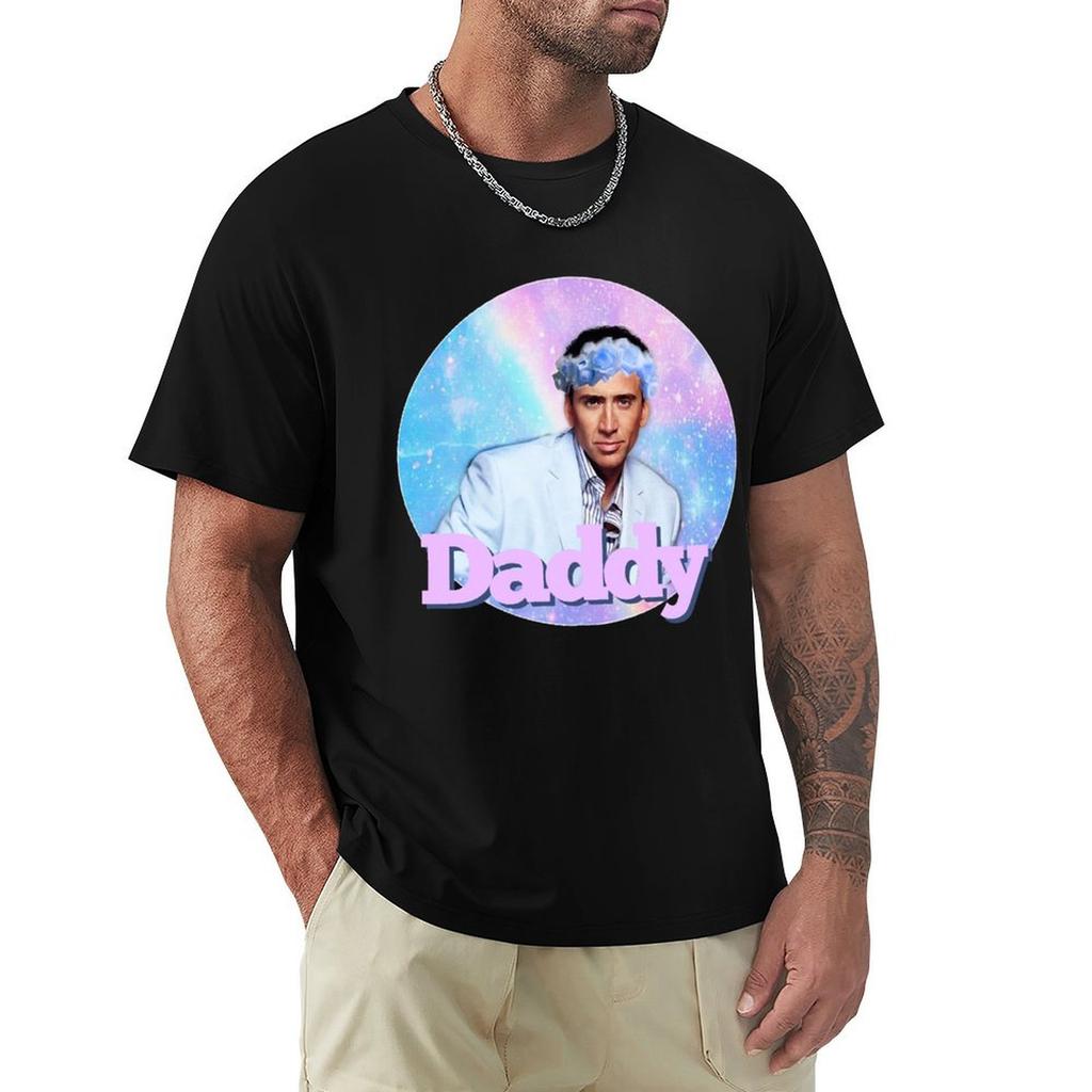 Nicolas Cage Stage Name Actor Filmmaker Coppola Received Unisexy Awards Daddy Cute Gifts TShirt Basic Crew Neck Short Sleeve Top
