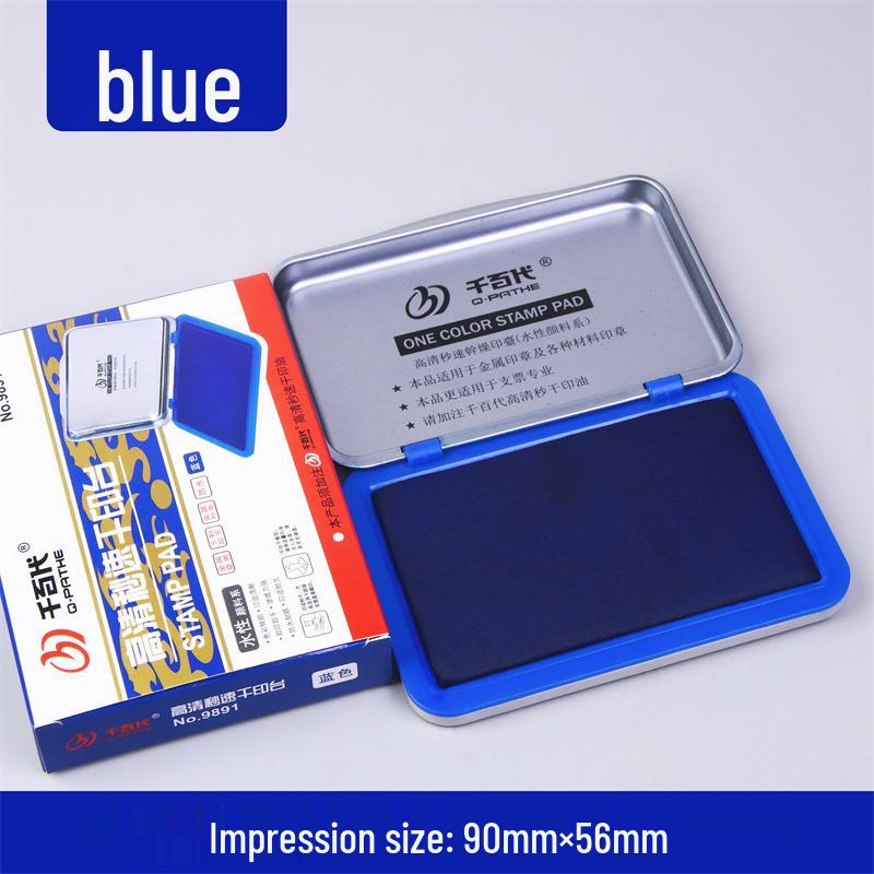 Quick-Dry Dual Ink Pad: Red, Blue & Black - Square & Round Options for Office, Oil & Water-Based Stamping
