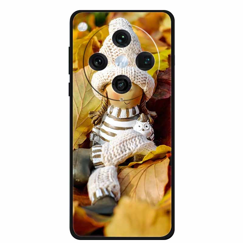 Christmas Cover For Oppo Find X8 Pro 5G 6.78"Black Silicone Cases TPU Santa Claus Christmas Tree Back Cover For Oppo Find X8 5G