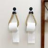1pc Hemp Rope Self-Adhesive Wall Mounted Toilet Paper Holder - Towel Storage Rack for Home Use