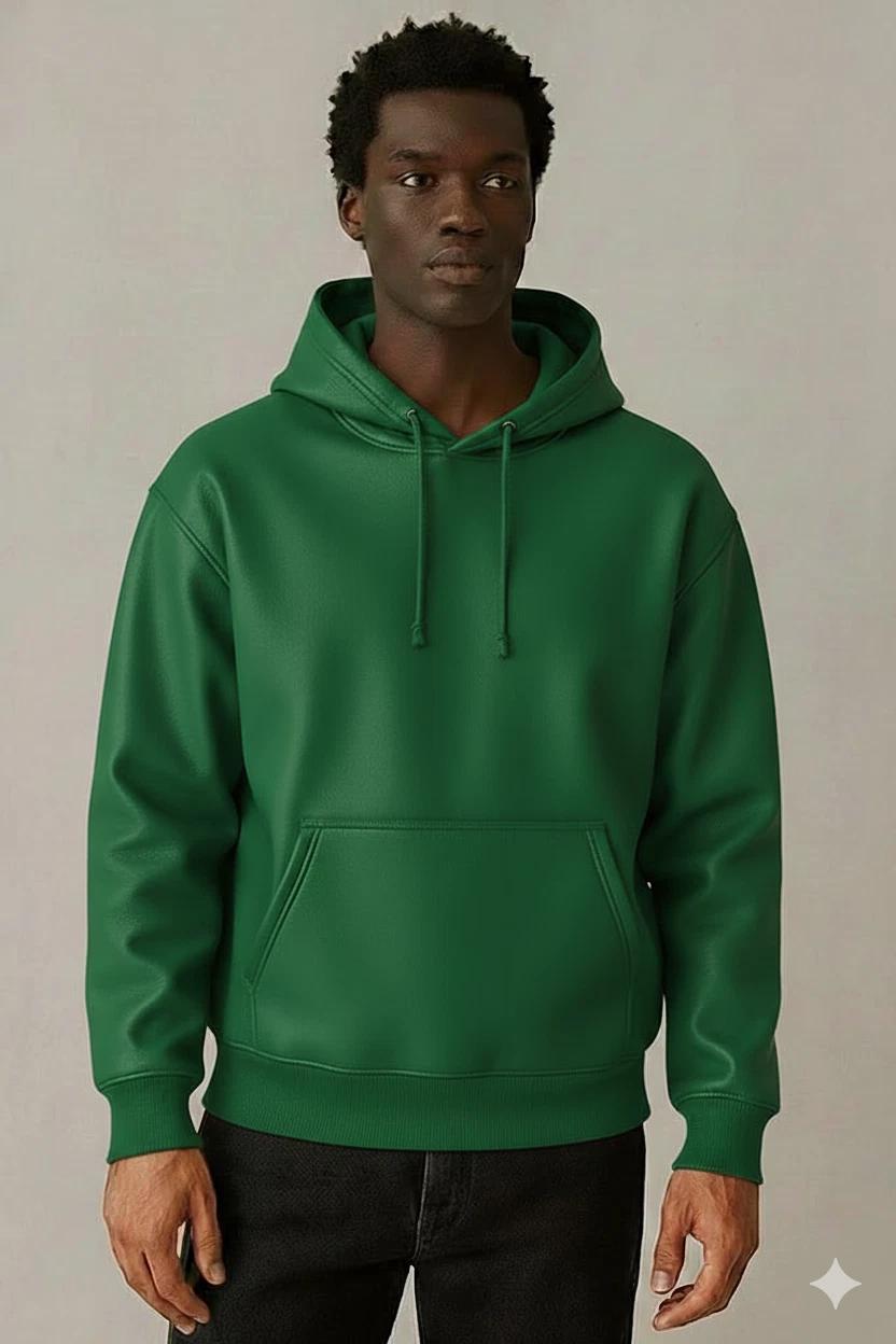 Мужская одежда ручной работы Байкерская толстовка из натуральной овечьей кожи Зеленая Классическая куртка S