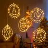 2pcs LED Christmas Hanging Light USB Button Spin Pendent Lights Star Home Decoration Lamp New Year Ornaments Party Christmas Lights