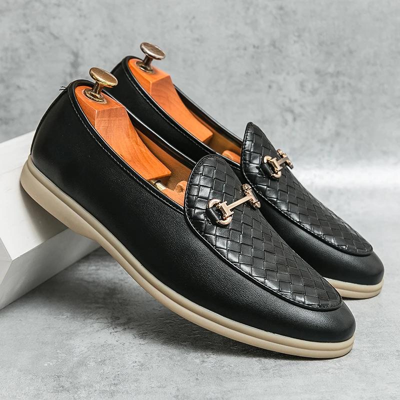 

Модные мужские кожаные туфли класса люкс, повседневные мокасины, мужские модные летние туфли-лоферы для вечеринок и свадеб, легкие и удобные туфли на плоской подошве для вождения 38 чёрный