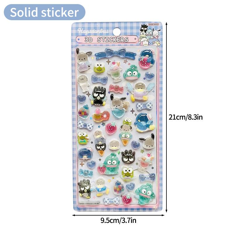 Sanrio Cartoon Sticker Hello Kitty Kuromi My Melody Aesthetic Sticker Cinnamoroll DIY Scrapbook Bonbon Drop Decal Party Favor