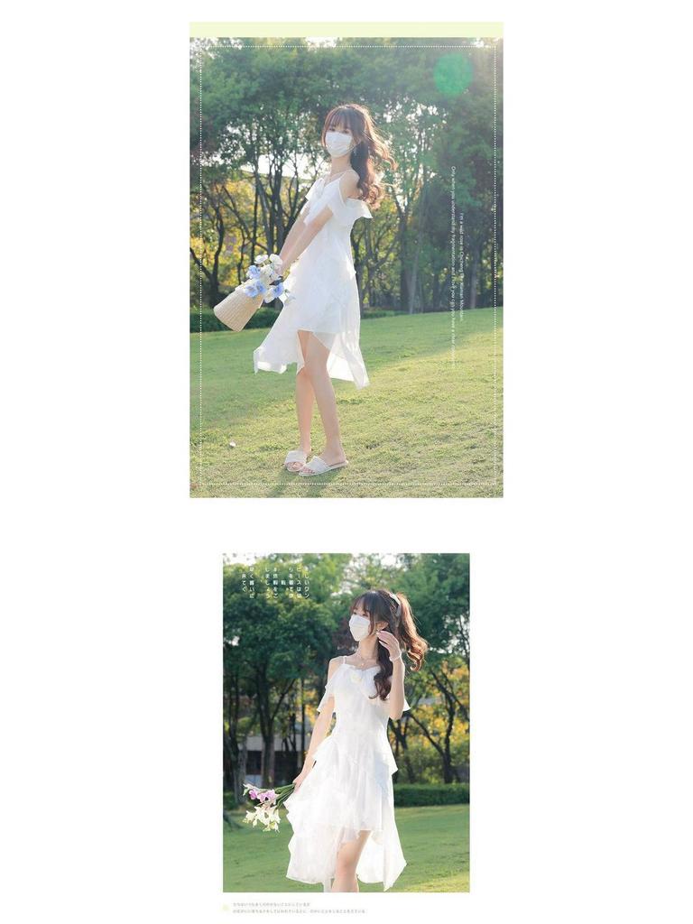 Heart-Fluttering White Ruffle Tea Party Dress