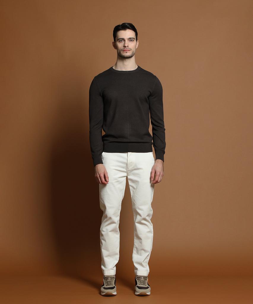 PANICALE Brown Viscose Blend Round Knit