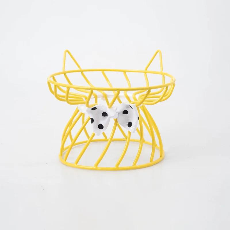 Katzennapf aus Keramik mit hohem Fuß und Nackenschutz, Futternapf mit flacher Öffnung, großkalibriger Futternapf für Haustiere