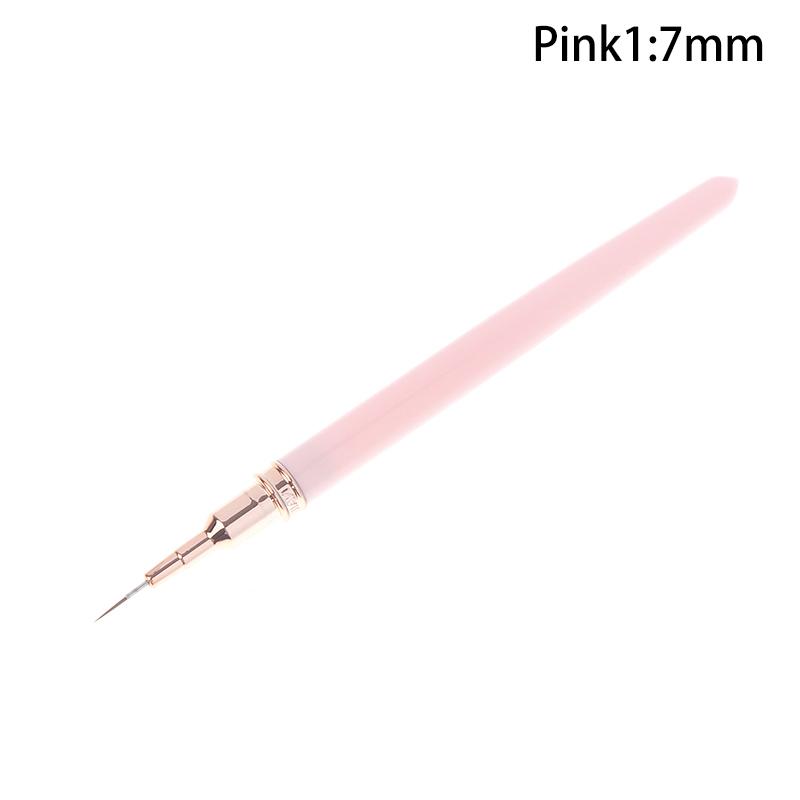 

1/5 шт 7/9/11/15/25 мм набор кистей для рисования линий, полос, рисования цветов, ручка для нейл-арта, маникюра, металлическая ручка 7mm розовый