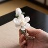 Ceramics Pear Blossoms Incense Holder Chinese Style White Flower Shape Incense Stick Stand For Home Desktop Decor