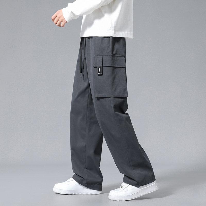 Men Cargo Pants Loose-fit Straight-leg Pants For Men Casual Long Trousers For Autumn Youth