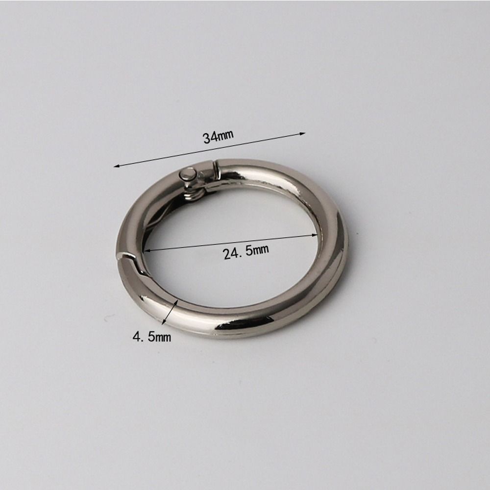Portable Zinc Alloy Spring Ring Clasp Round Lightweight Plated Gate Buckle Trigger Snap Buckles Clip Bag Accessories
