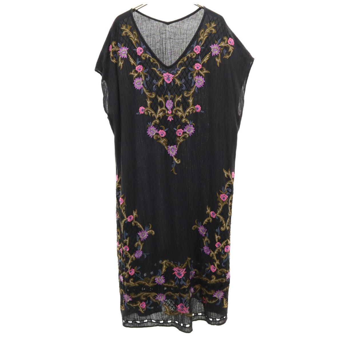 

GRACE CONTINENTAL вышивка цветами рукав-фонарик обработка морщин цельное платье Женское Б/У