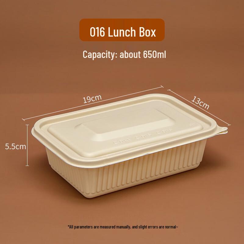Hanyou Biodegradable Disposable Rectangular Lunch Box (200 Sets)