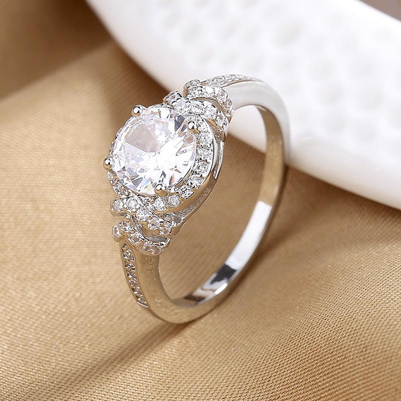2026 New Bow Fashion Diamond-encrusted Zircon Cross Ring Women s High-end Light Luxury Wedding Ring Jewelry no. 6 белый