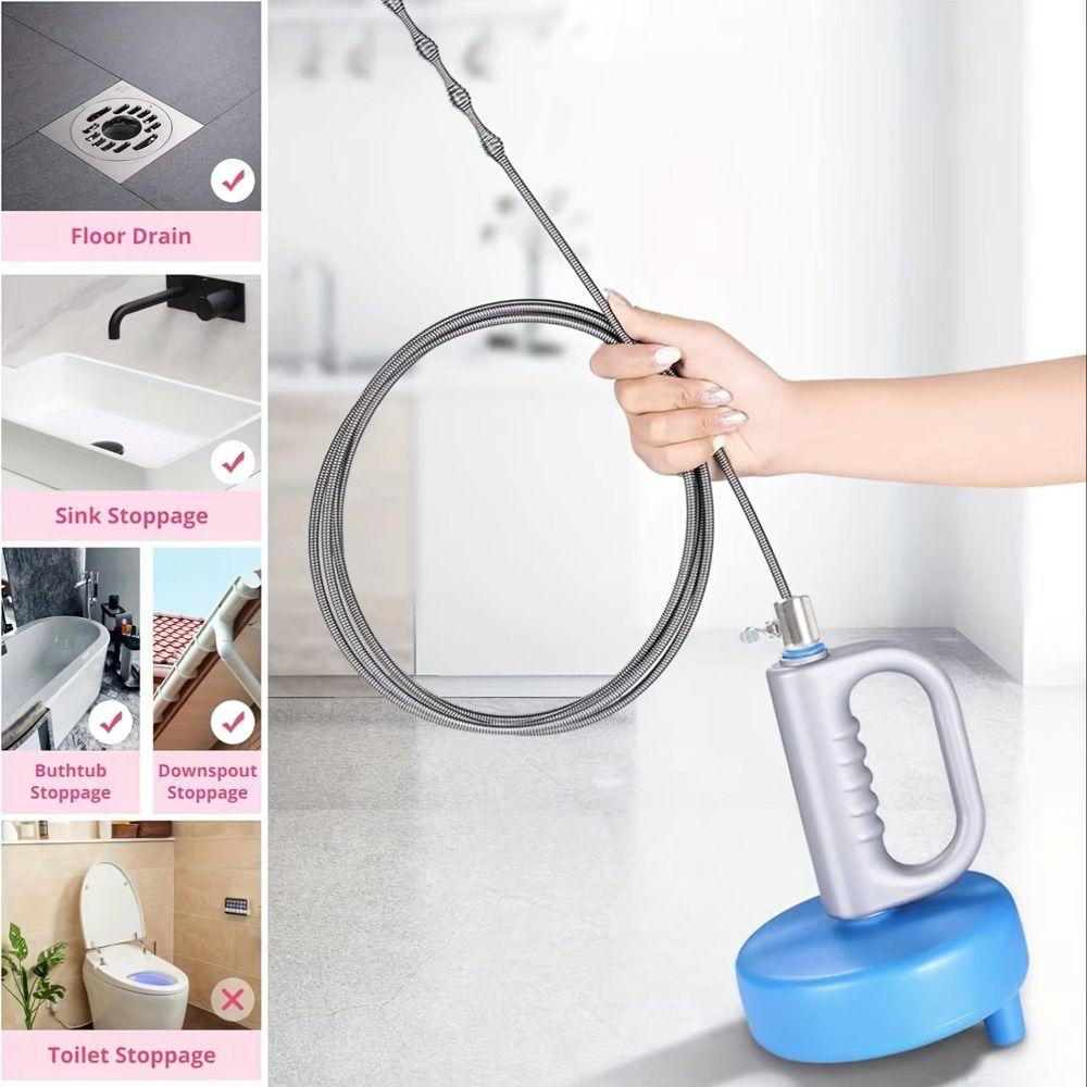 Handheld Sewer Pipe Plunger Dredge Extendable Clogged Remover Dredging Tool Pipe Plunger  Toilet